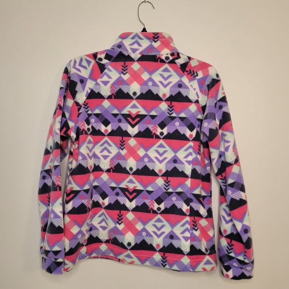 Columbia Benton Springs II Printed Fleece Jacket Youth XL Pink White Purple NWT - Picture 4 of 12